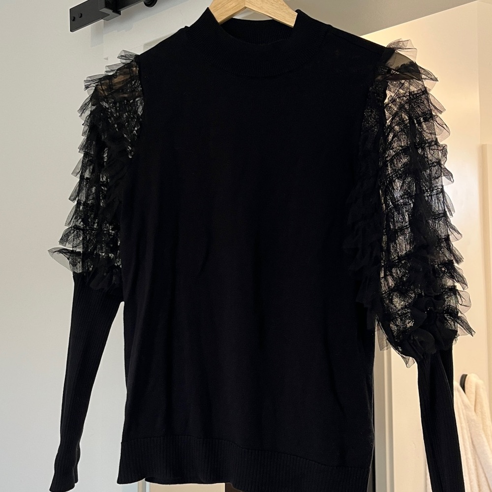 CeCe Black Knit Top